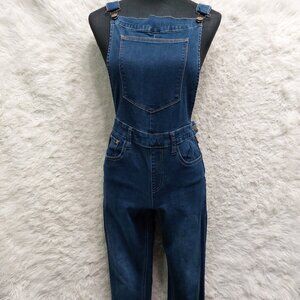Wrangler Denim Overalls Featuring Dark Wash Skinny Leg Fit Pockets Size 28